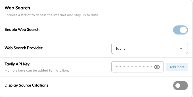 Web Search settings in the current WebUI